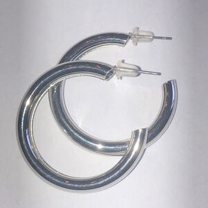 Elegant Silver Tone Boho Hoop Earrings